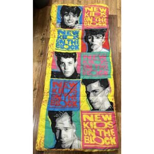 Vintage New Kids On The Block Sleeping Bag 90s Boy Band 63” X 28” EUC